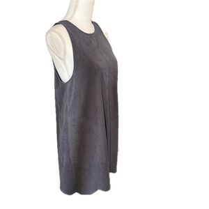 Wilfred Aritzia Trompette Tank Dress Mini Shift Dress Med Vegan Suede Slate Grey